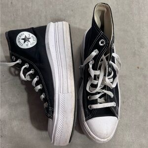 Converse Black and White High-Top Sneakers Platforms